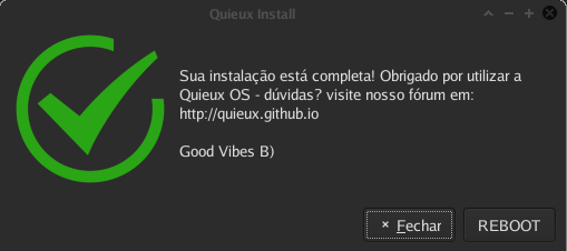 Instalação concluída