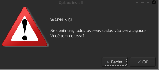 Confirmação de instalação